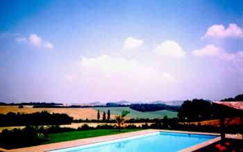 Swimming pool and view from the house